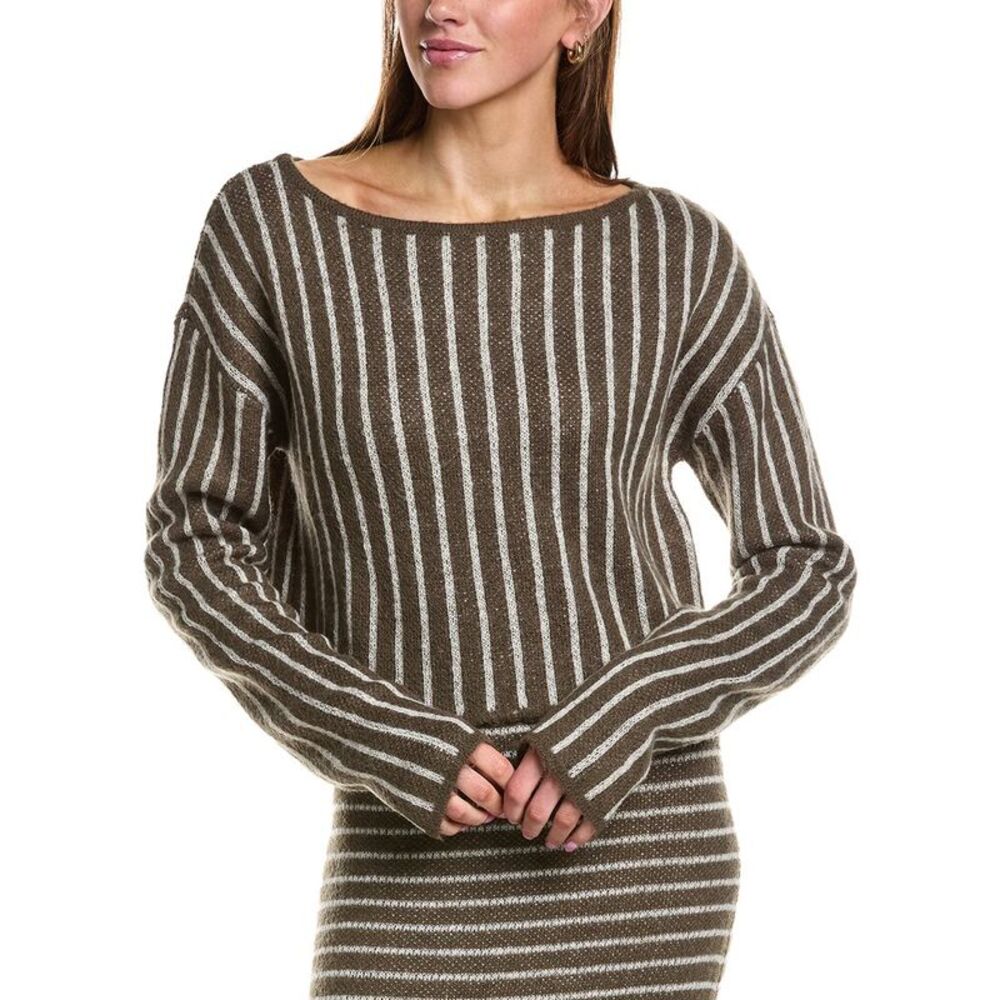 Rowing Blazers Womens Stripe Long Sleeve Wool & Mohair-Blend Top